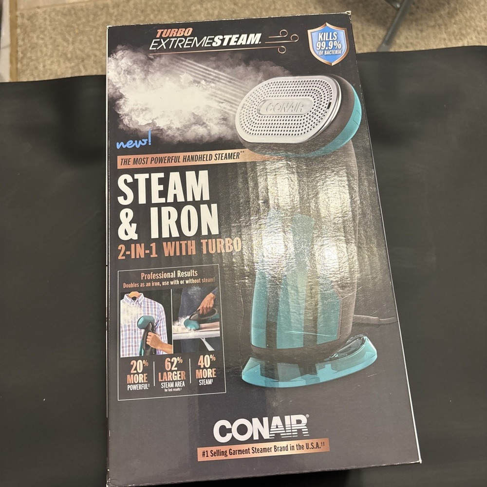 Conair Turbo ExtremeSteam 1875W 2-in-1 Handheld Garment Steamer & Iron New